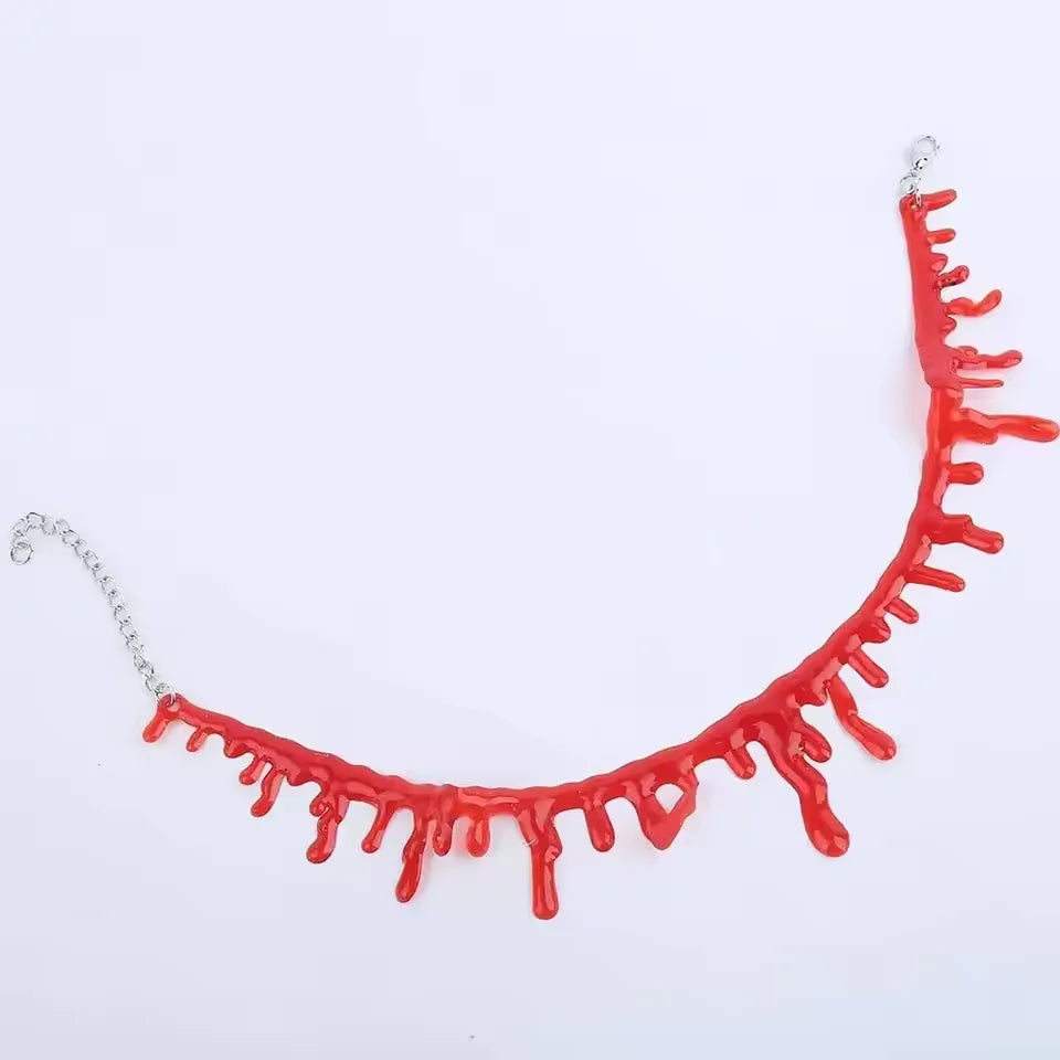 Halloween Decoration Horror Blooddrop Necklace Fake Blood Vampire Fancy Bloody Necklace Female Necklace Fear - product image 4