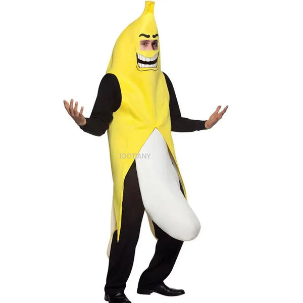 IOOTIANY Fruit Banana Costume Men Costume Adult Novelty Halloween Costume - YELLOW / One Size