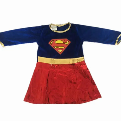 Superwoman Dress Costume Super Girls Dress Shoe Covers Suit Superhero Women's Superhero - Kids suit / S
