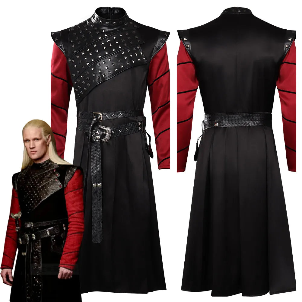 Disguise Prince Daemon Costume Robe Belt Suits TV Dragon Family Costume Men Halloween Up - Style D / L