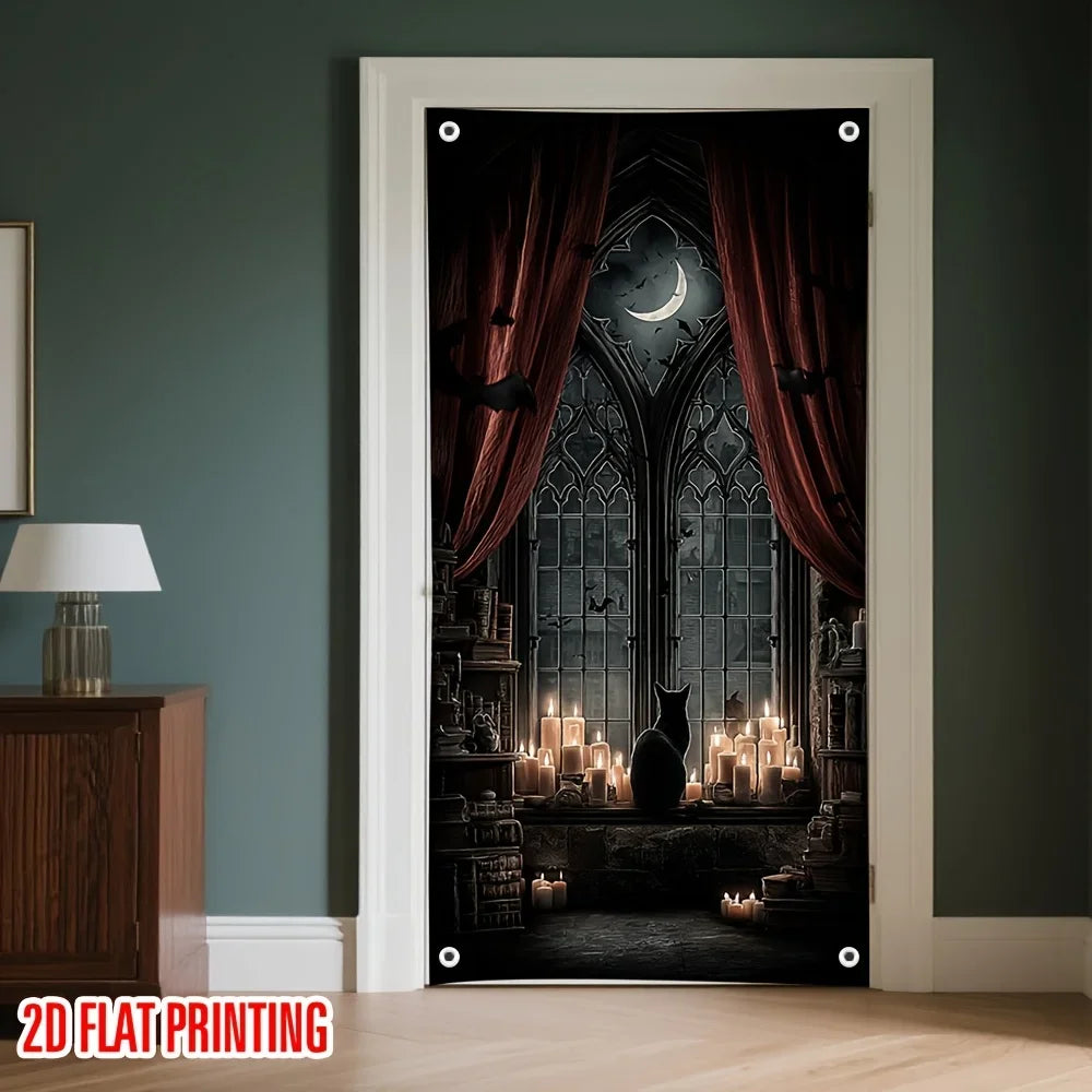 1 Piece of Halloween 2D Curtain Multi-season Hanging Decoration Strip with Night Light - View 4