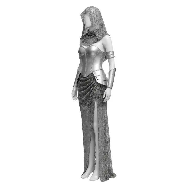 Women's Medieval Knight Warrior Renaissance Costume - Silver L
