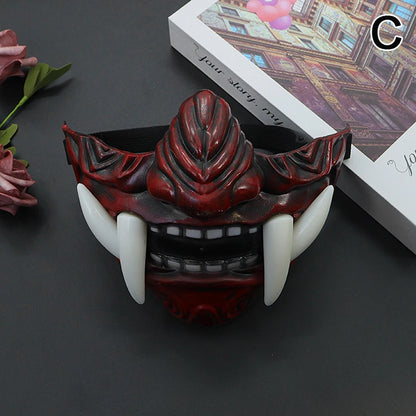 Japanese Samurai Oni Demon Mask Halloween Demon Samurai Costume Horror Prajna Killer Masks - View 9