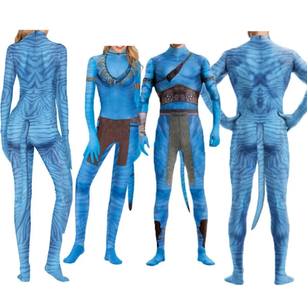 Avatar Halloween Costume For Adult Women Men Avatar The Way of Water Tail Bodysuit Cosplay Alien Costume - product image 1