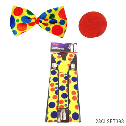 Clown Costume - Nose Wig Bow Tie Shoes Headband Gloves Hat Stockings and Vest Dress Up - View 29