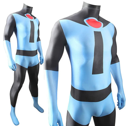 Blue Mr. Incredible Cosplay Costume Long Sleeve Jumpsuit Anime Characters Halloween Carnival Party Costume for Adult