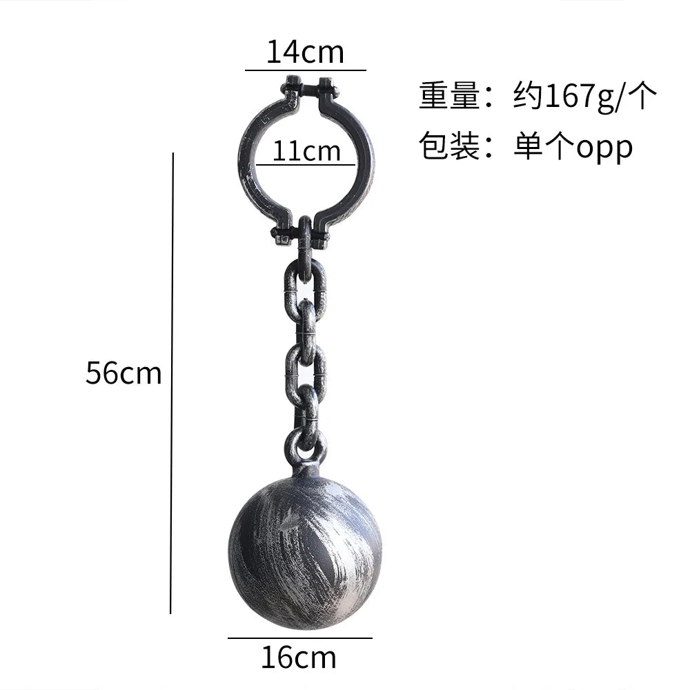 D2 Halloween Fake Chains Haunted House Horror Props Home Decoration Prisoner - product image 10