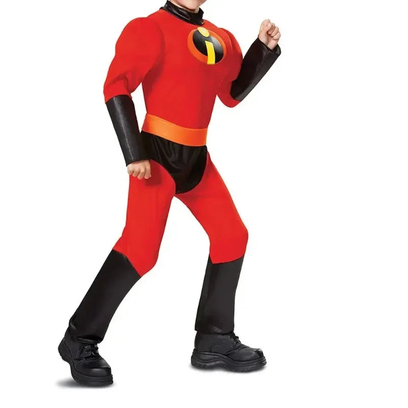 Mr Mrs Incredibles Costume Anime the Incredibles Adult Red Jumpsuit Bodysuit Mask Suit - Men Costume / Height 180