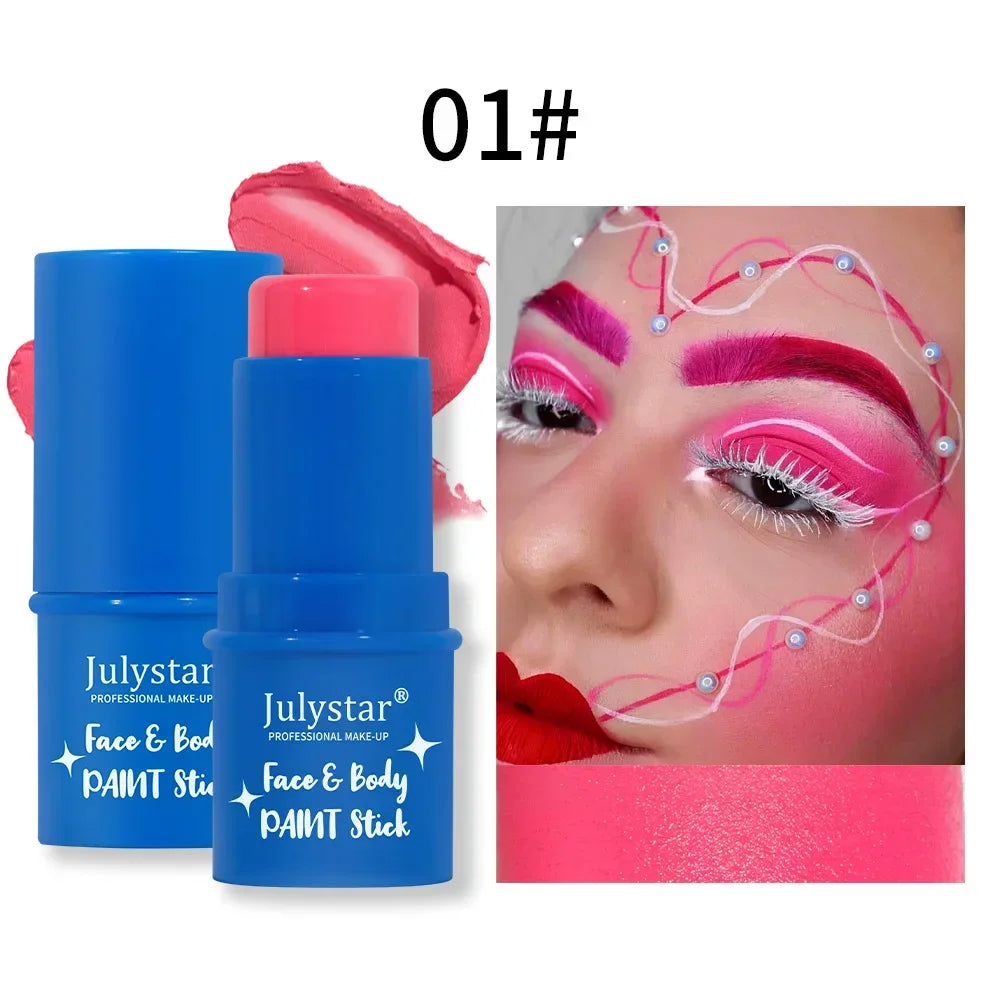 Halloween Face Body Painting Stick Cream Waterproof UV Light Neon Green Purple Pink Black White Paint Party - product image 13