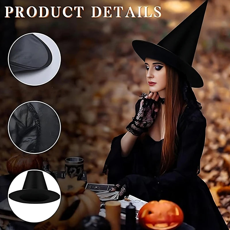 Halloween Witch Wizard Cosplay Props Black Magic Hats Flying Broomstick Decorations Halloween Party - product image 5