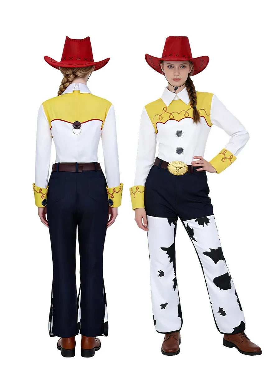 Adult Woody Jessie Cosplay Costume Kids Anime Cosplay Cowboy Bo Peep Buzz Toy Character Halloween Birthday Party Fancy Dress