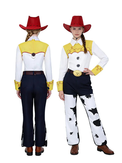 Adult Woody Jessie Cosplay Costume Kids Anime Cosplay Cowboy Bo Peep Buzz Toy Character Halloween Birthday Party Fancy Dress