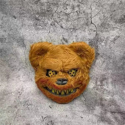 Bloody Plush Bear Mask Halloween Ghost Festival Mask Realistic Bloody Bear Headgear Performance Prop - product image 5