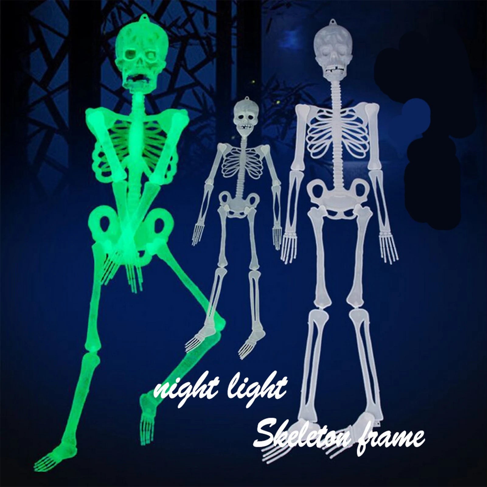 Glowing Skeleton Halloween Decor 32cm Scary Haunted House Props for Party - product image 1