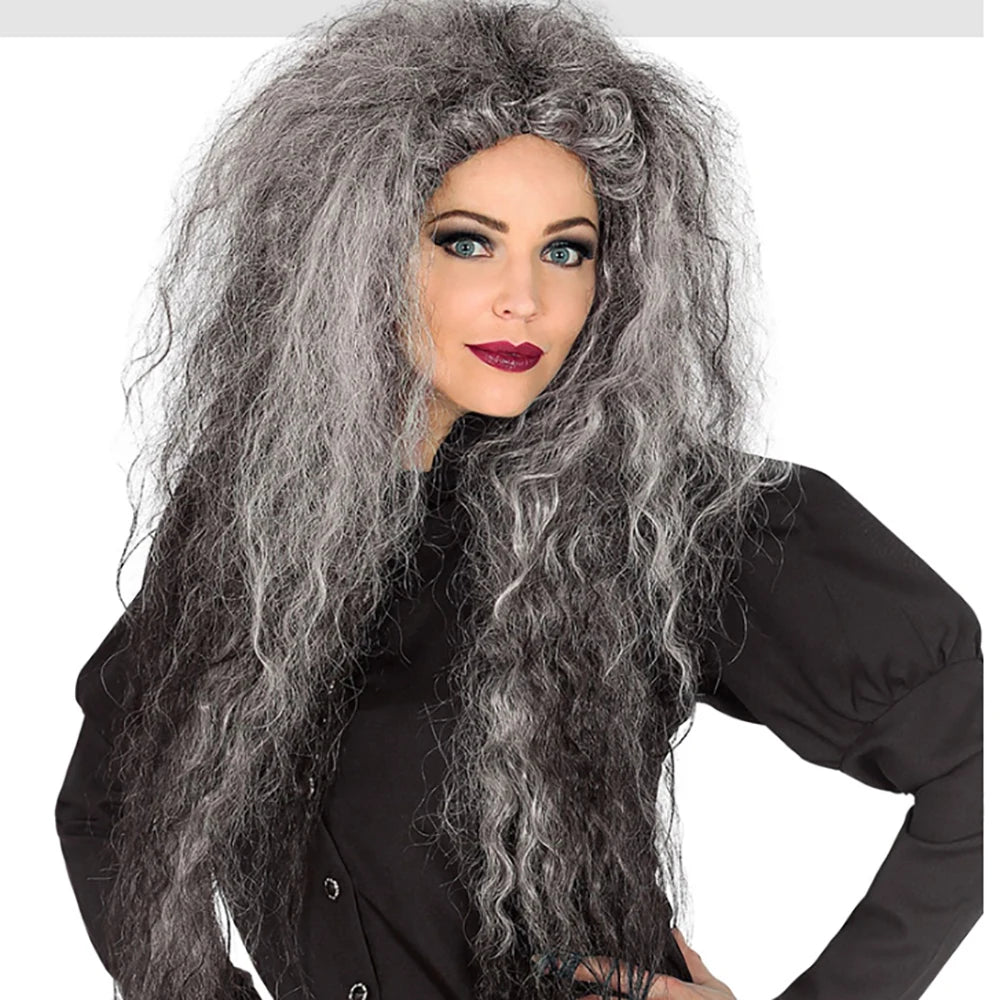 Synthetic Hair Grey Wild Witch Wig – Witch Hair Costume Parties Role