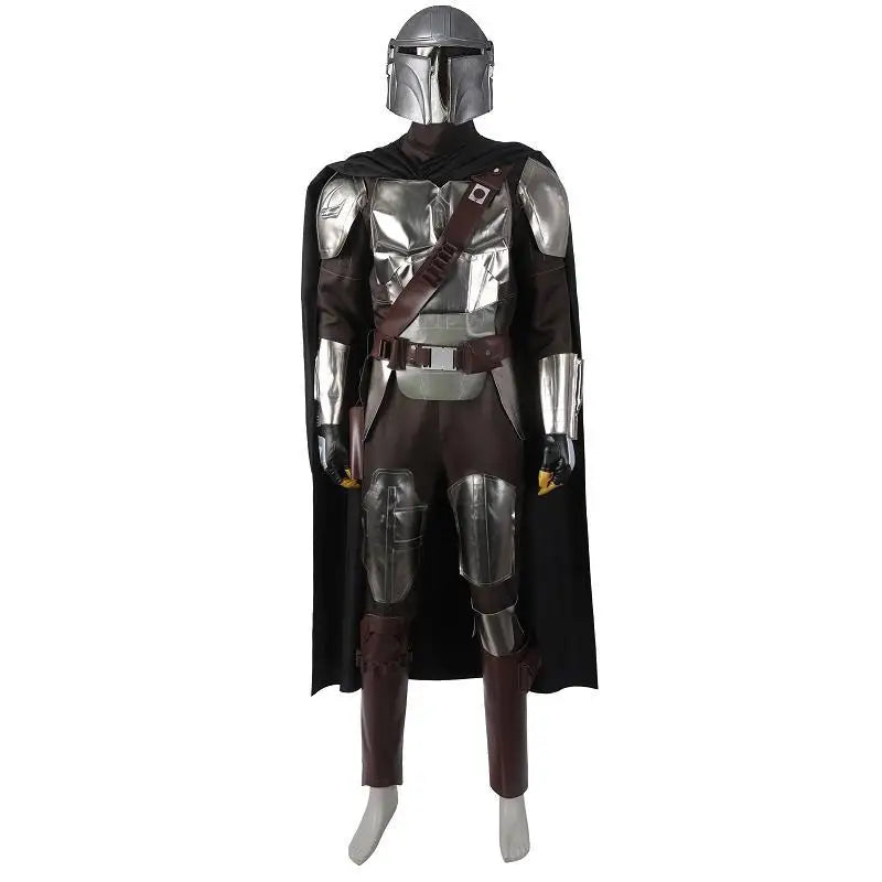 Adult Wars Men's Halloween Costume Padded Jumpsuit Attached Cape and Molded Half Mask - 580 / S