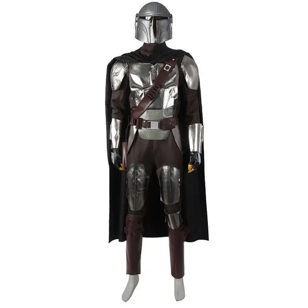 Adult Wars Men's Halloween Costume Padded Jumpsuit Attached Cape and Molded Half Mask - 580 / S
