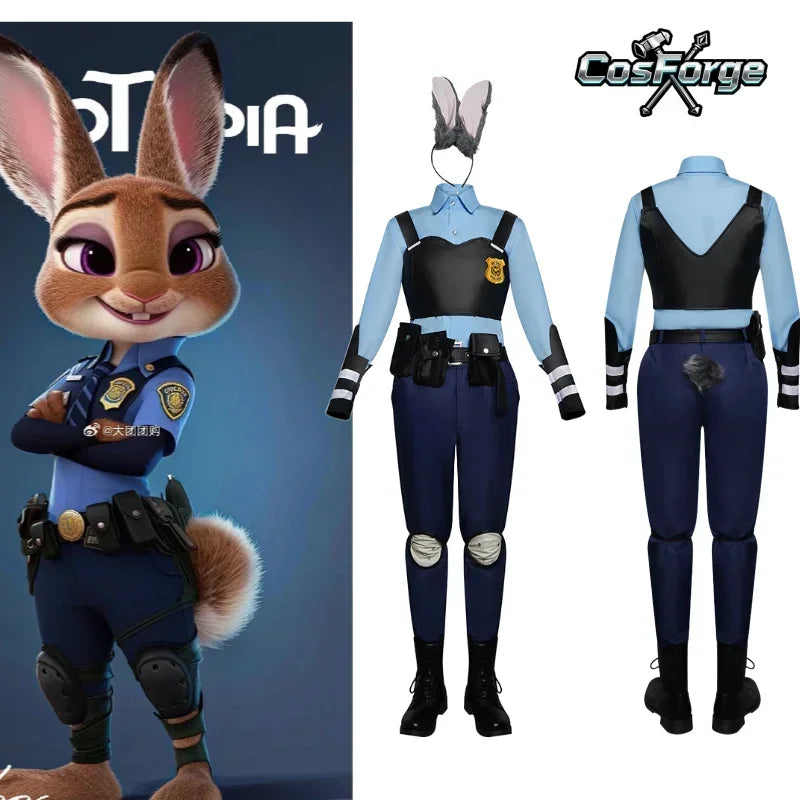 2026dy Hopps Halloween Anime Costume Zootopia Adult Child Uniform Polices Uniform Mujer - XL / costume