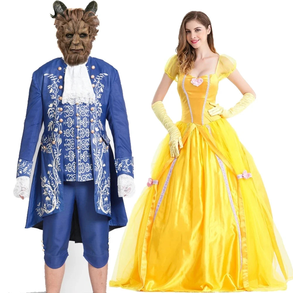 Anime Beauty and Beast Costume Adults Prince Adam Cosplay Dress Costume Uniform Mask for Men Halloween Clothes - product image 6