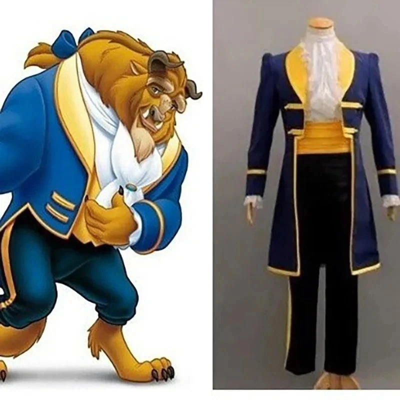 Anime Beauty and Beast Costume Adults Prince Adam Cosplay Dress Costume Uniform Mask for Men Halloween Clothes - product image 12