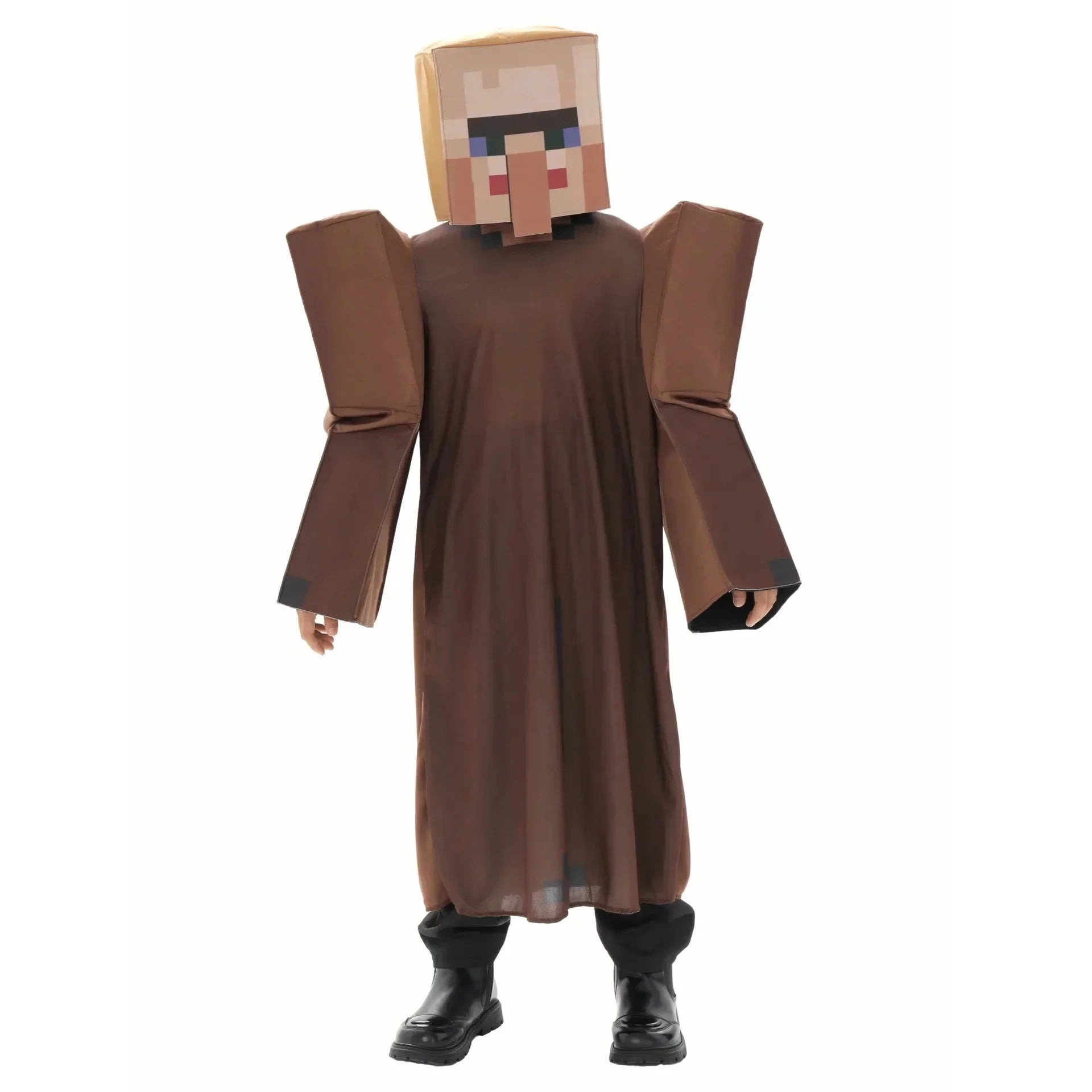 Boys Craft Villager Costume Deluxe Kids Games Party Armor Suit Creep Jumpsuit Blue
