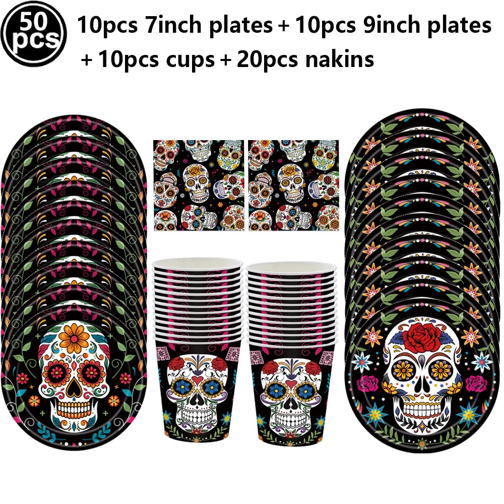 Day of the Dead Skull Party Tableware Set - product image 32