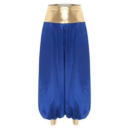 Adult Hippie Arabian Bloomer Pants Harem Metallic ShinyArab Indian Costume - alternate view 8