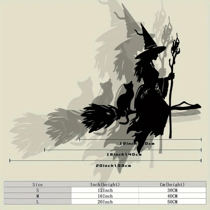 2D Flat Halloween Witch Wall Decor, Festive Party Home Accent - product image 4