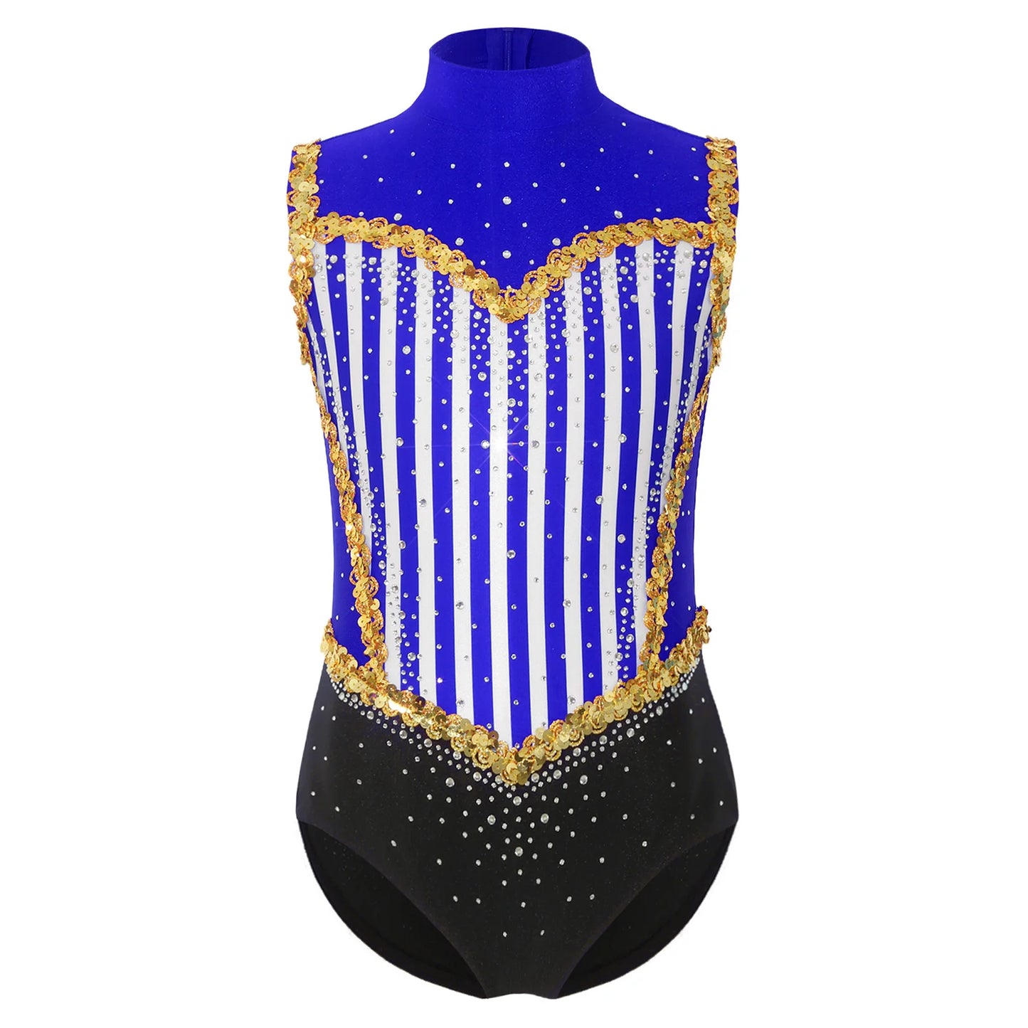 Kids Girl Halloween Circus Clown Costume Shiny Striped Tutu Leotard Ballet Gymnastics - Red / 6
