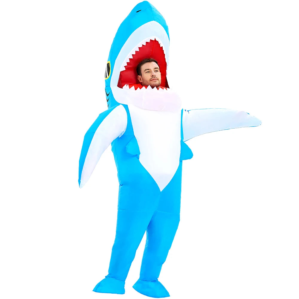 Adult shark costume inflatable costume Halloween party character performance costume funny shark costume