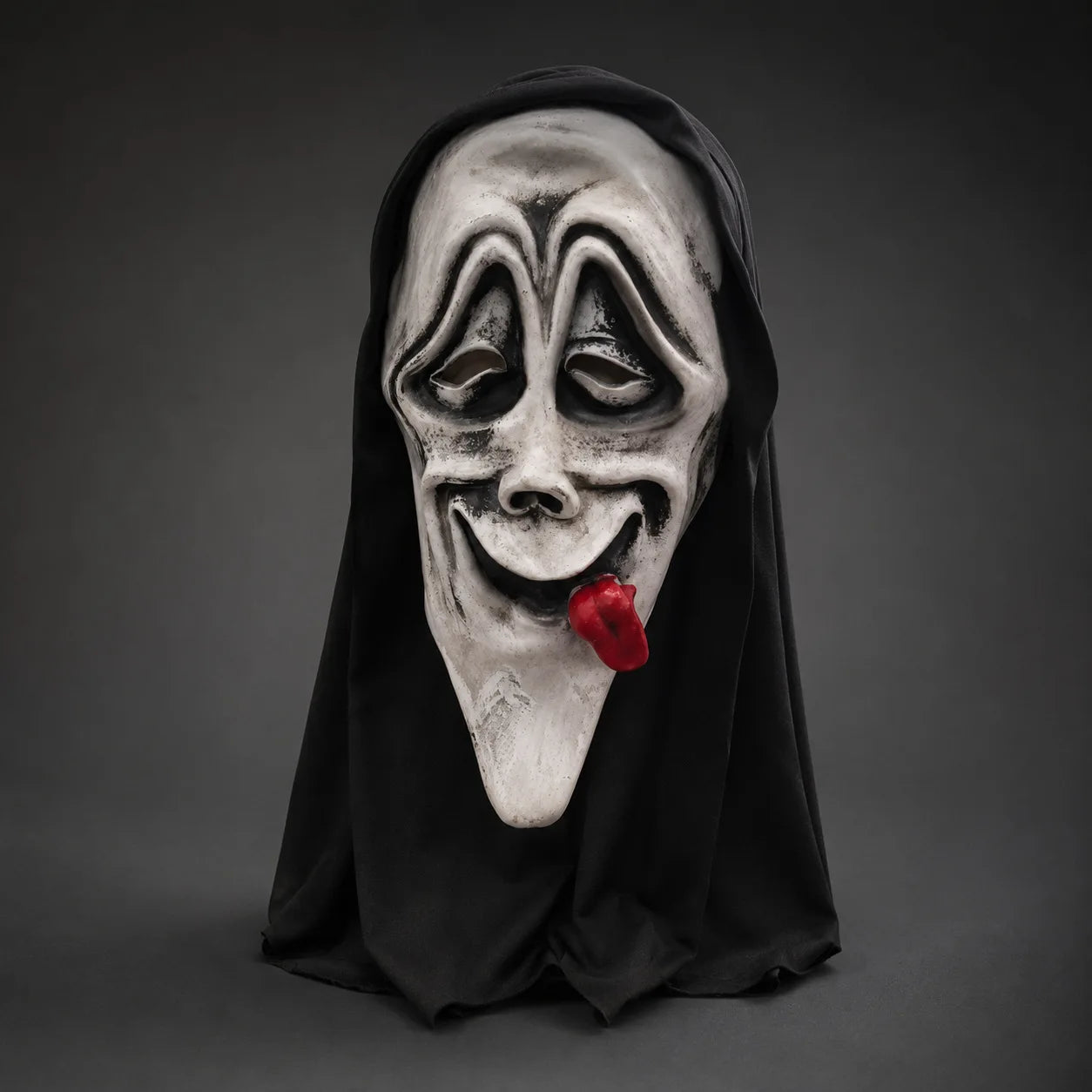 Ghost Face Scream Mask with Black Hood Latex Scary Mask Halloween Cosplay Party Haunted House Costume Prop - product image 4