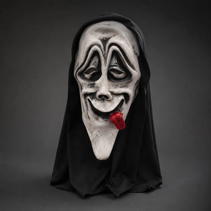 Ghost Face Scream Mask with Black Hood Latex Scary Mask Halloween Cosplay Party Haunted House Costume Prop - product image 4