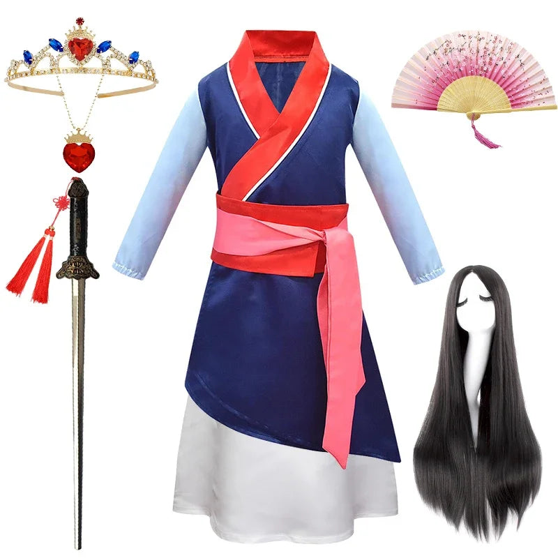 Kids' Movies Hua Mulan Christmas Traditional Chinese Hair Sword Costume