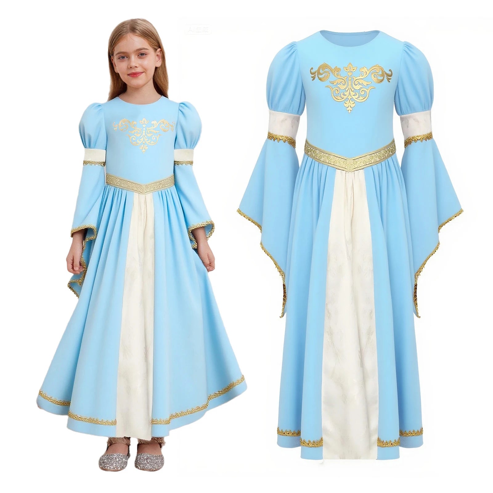 Girls Medieval Princess/Victorian Queen Halloween Cosplay Costume Bell Long - product image 9