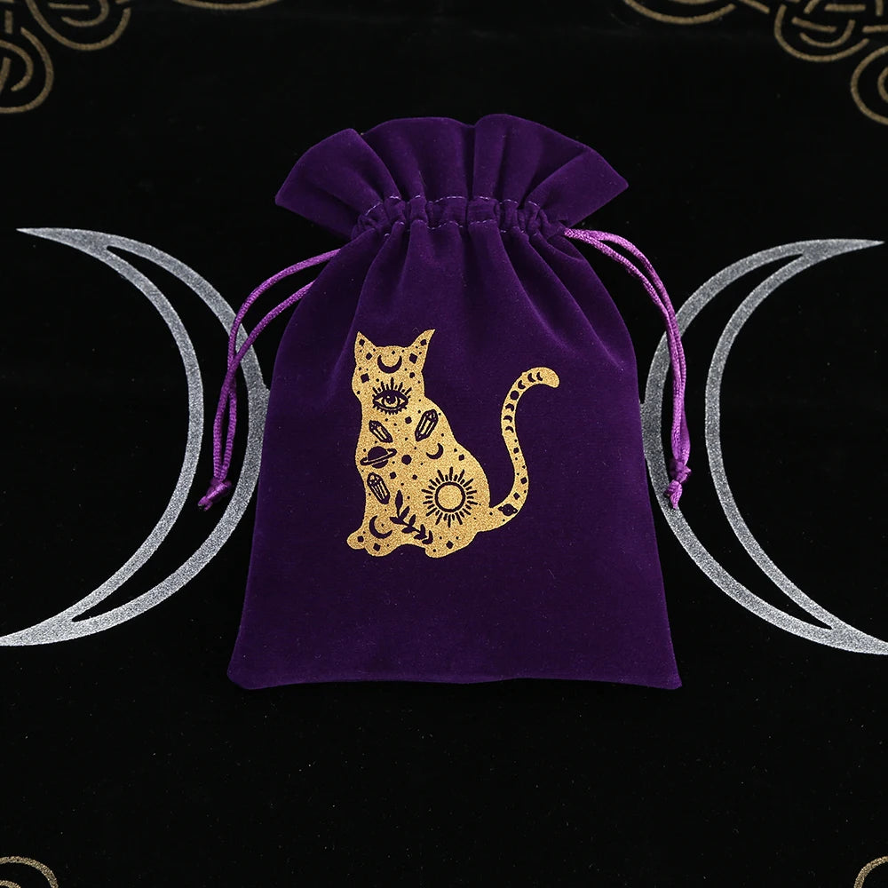 Embroidered Velvet Tarot Card Storage Bag