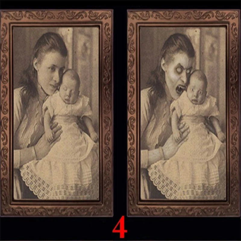 Halloween Party Horror Props 3D Changing Face Ghost Picture Frame Scary Wall - product image 3