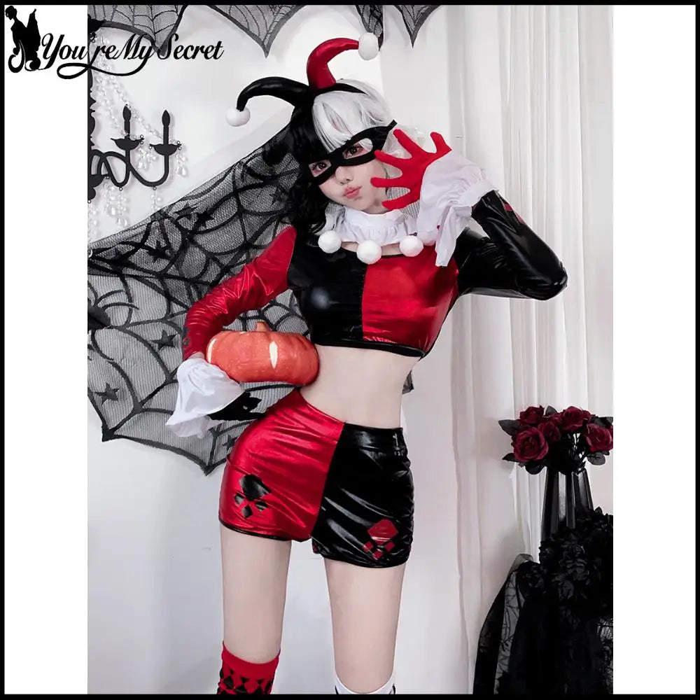 [You're My Secret] Halloween Black and Red Clown Costumes Funny Circus Clown Stage - product image 2
