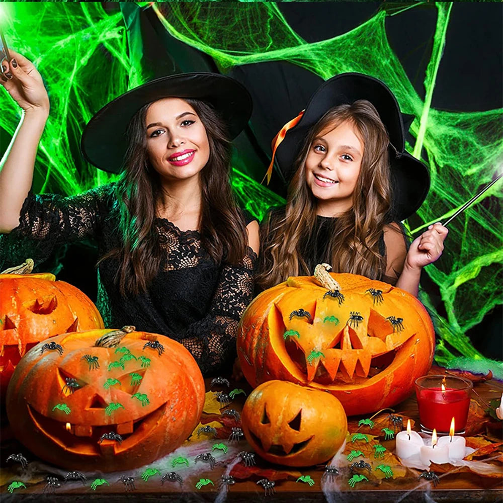 Glow-in-the-Dark Halloween Spider Web Decoration - Luminous Spider Web 100g