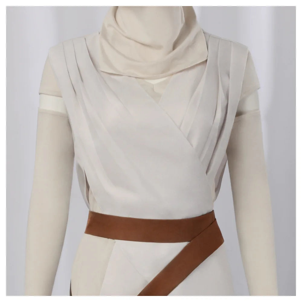 Rey Costume Space Battle Skywalker Outfit Women Jedi Uniform Assassin Mask Bag Costume Set - Set / L