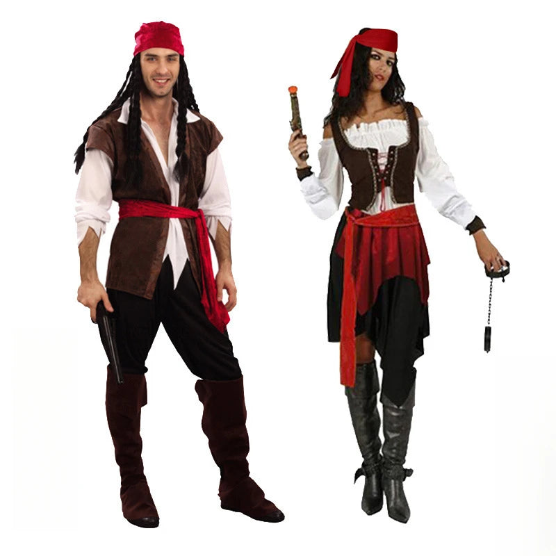 Pirate Costumes for Women Men Adult Halloween Male Captain Jack Sparrow Costume Pirates of the Caribbean - product image 1