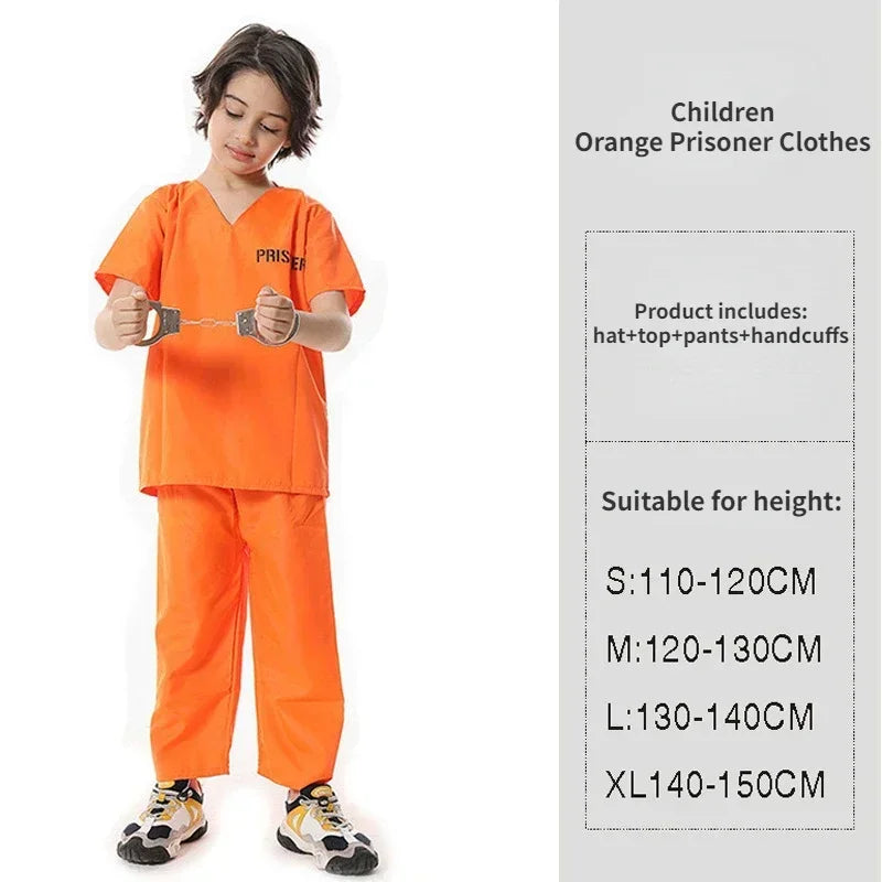 Adult Inmate Costume Orange Prisoner Jumpsuit Jailbird Outfit for Orange Prisoner