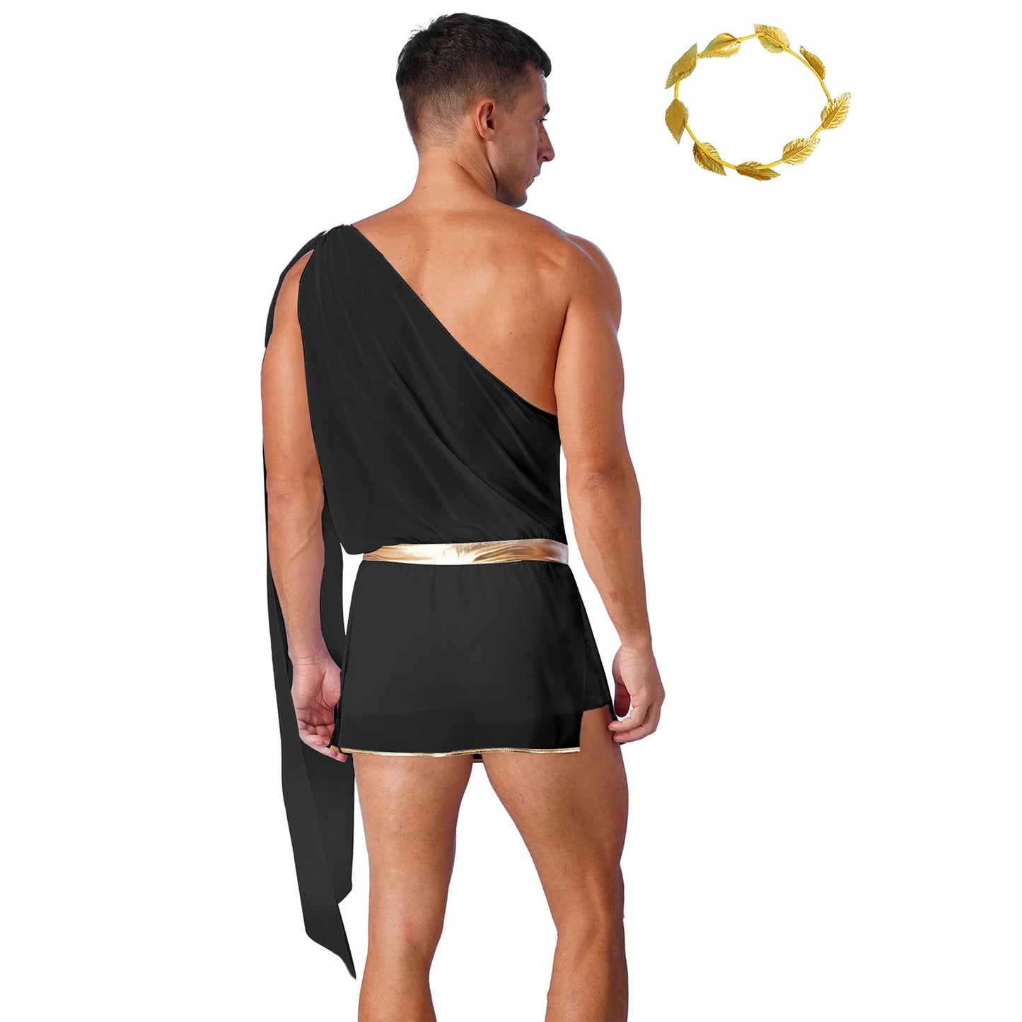 Men's Greek God One Shoulder Skirted Bodysuit Costume - alternate view 2