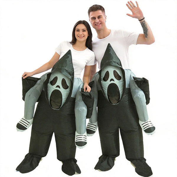 Halloween Ghost Inflatable Costume Scary Cosplay Outfit Ghost Back-Carry Pants Inflatable Cycling Carniva - product image 1