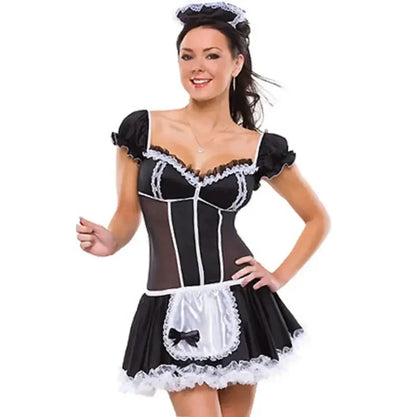 Women's Plus Size S-6XL Sexy Exotic Apparel S-6XL Maid Late Nite French Costume - alternate view 6