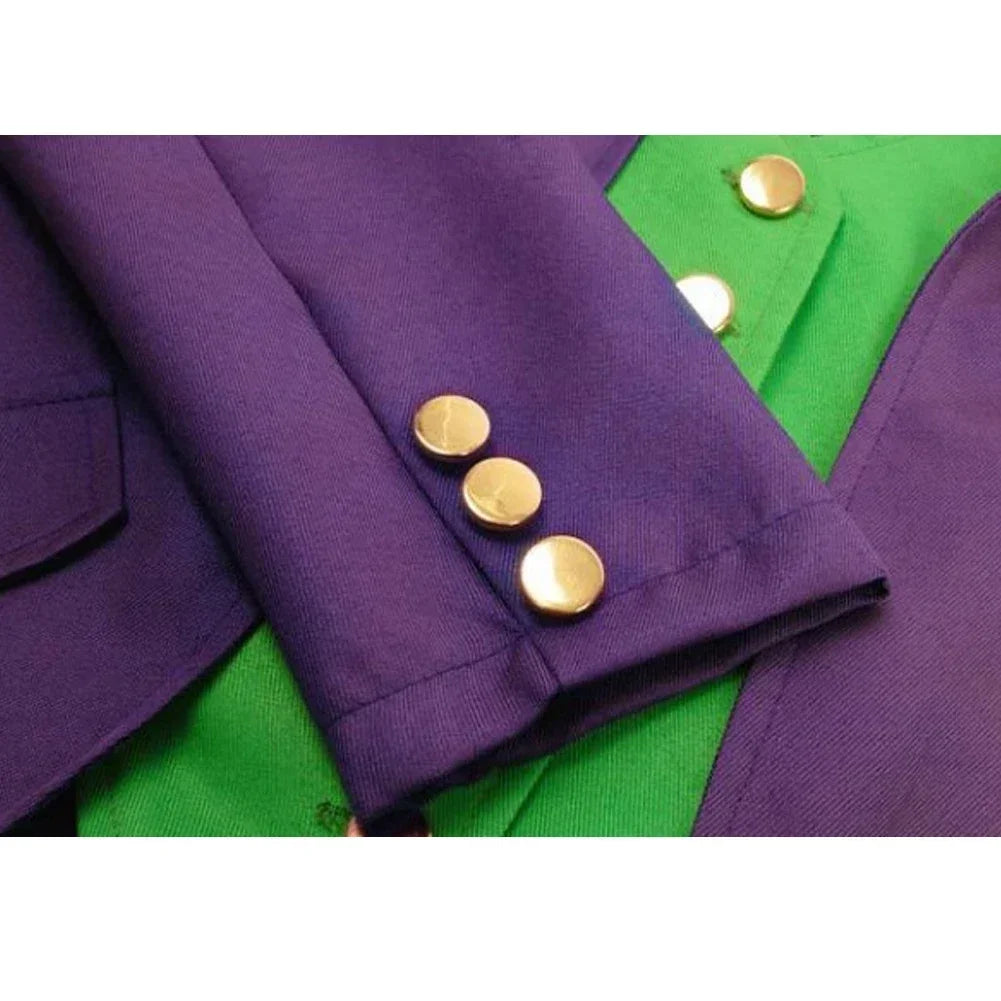 Movie Super Villain Costume Disguise Joker Costume Fantasy Tuxedo Jacket Vest Suit Adult - PURPLE / S