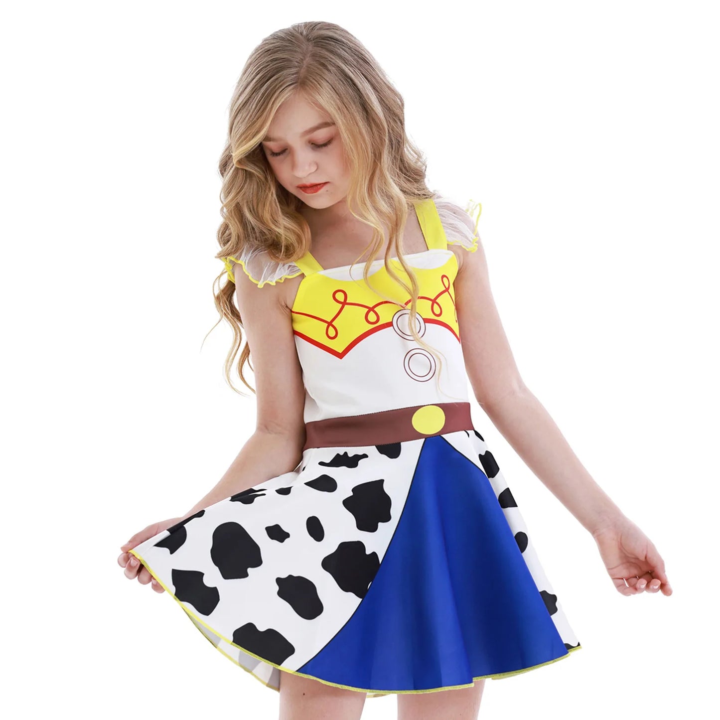 Halloween Masquerade Jessie Costume & hairband Summer toy Movies Cosplay Dress Carnival Party Fancy Stage Performance Outfits