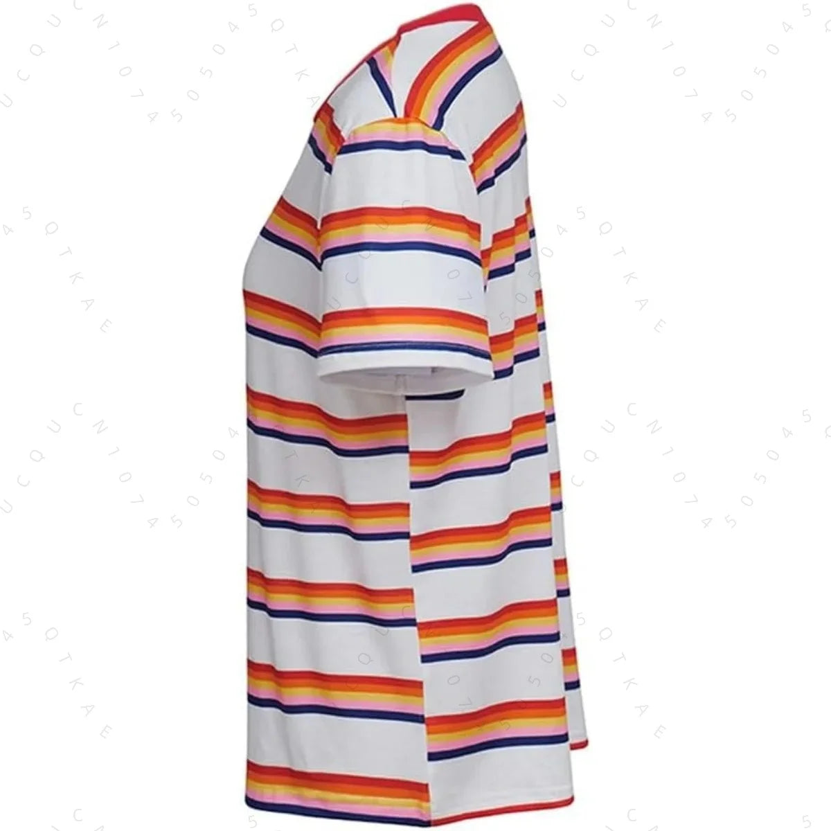 Retro 80s Striped Cosplay Costume | Colorful Striped T-Shirt & Casual Coat for Women, Men, Girls |Halloween