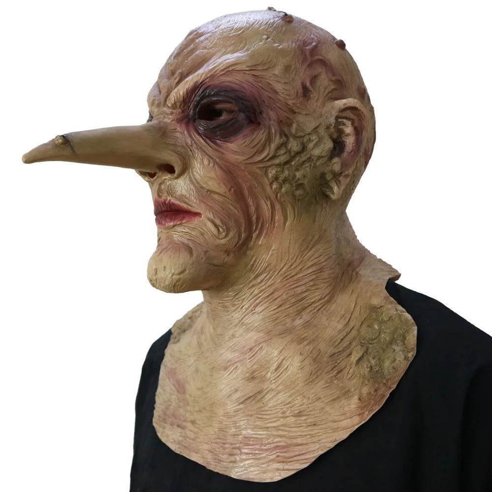 Witch Mask, Halloween Party Prop The Grand High Witch Nose Ghoul Scary Latex Demon Long Pointed Nose Monster - product image 3
