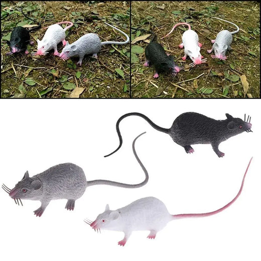 Fake Small Rat Lifelike Mouse Model Prop Scary Trick Prank Toy Horror Halloween Party Decor Practical Jokes Novelty