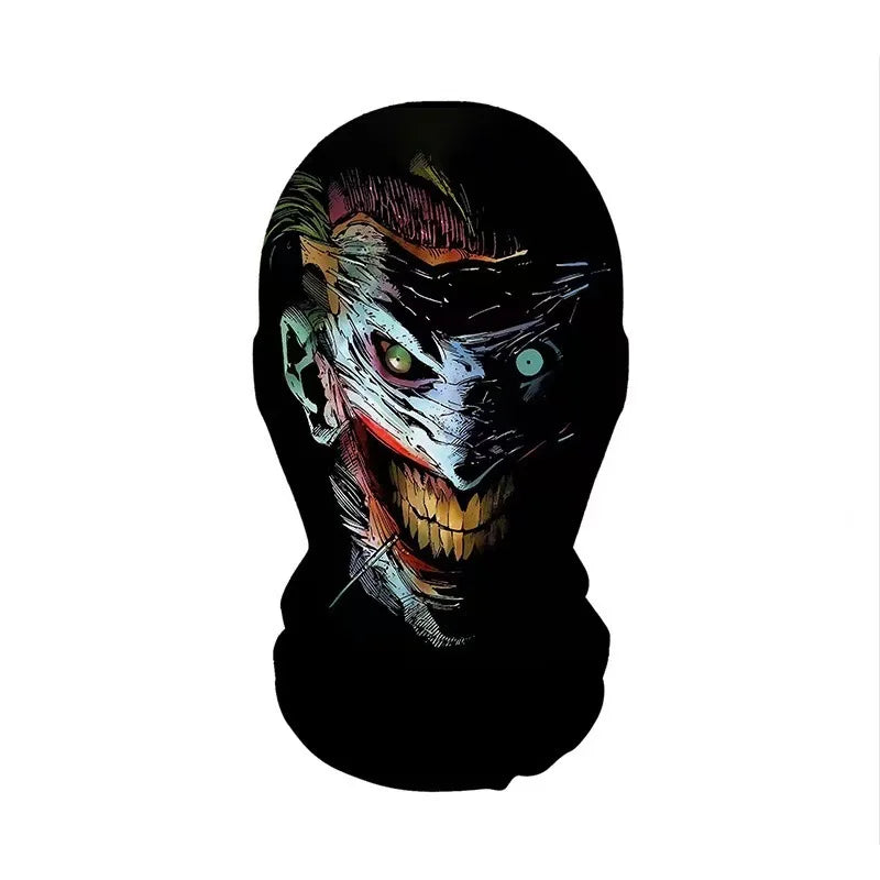Halloween Skeleton Mask Elastic Mesh Hood Scary Costume Prop Breathable Face Cover Hood - 10